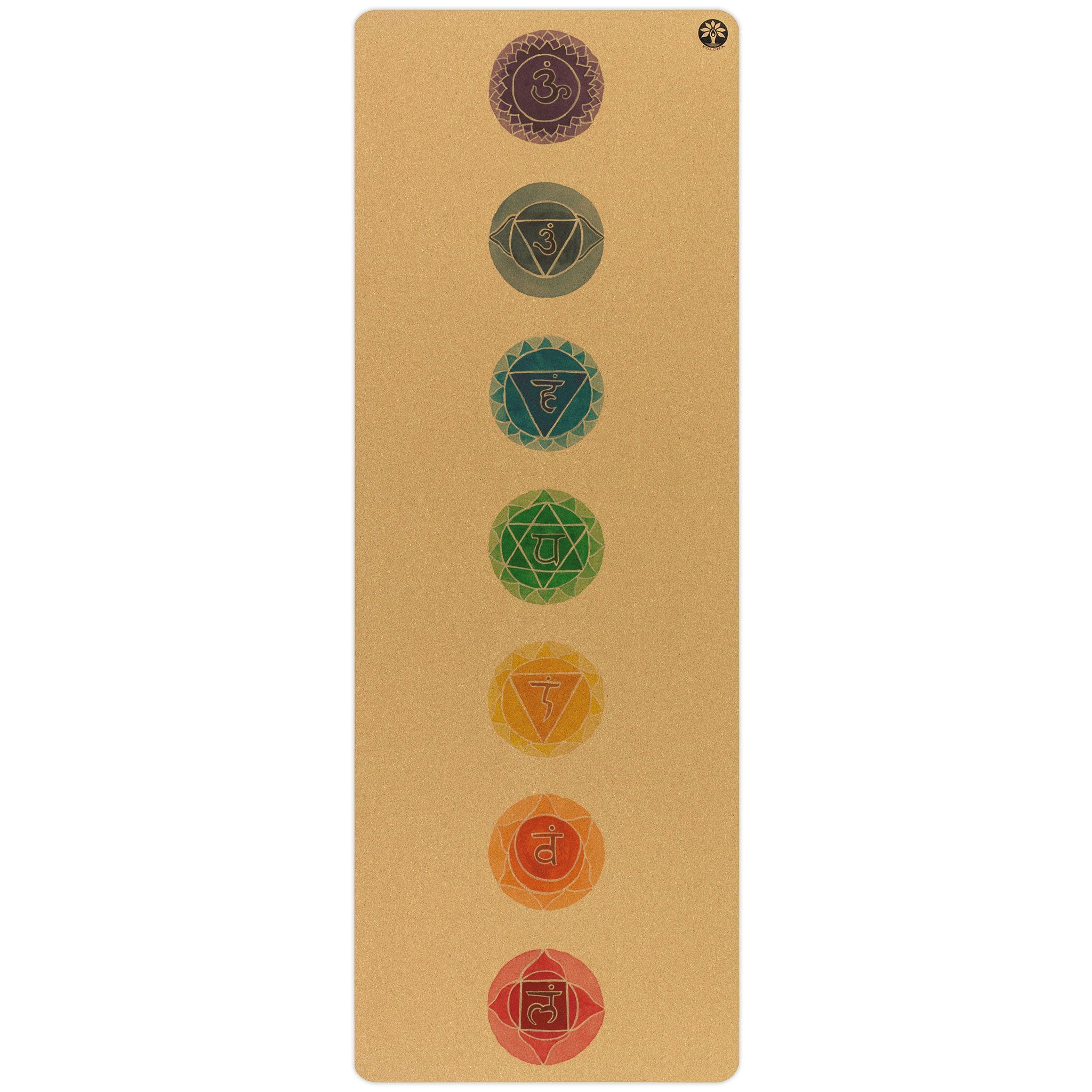 Chakras Aura Cork Yoga Mat Living.Fit