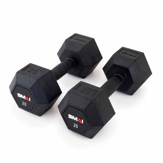 Rubber Hex Dumbbell Set 55lb-100lb (Pairs) with Storage Rack