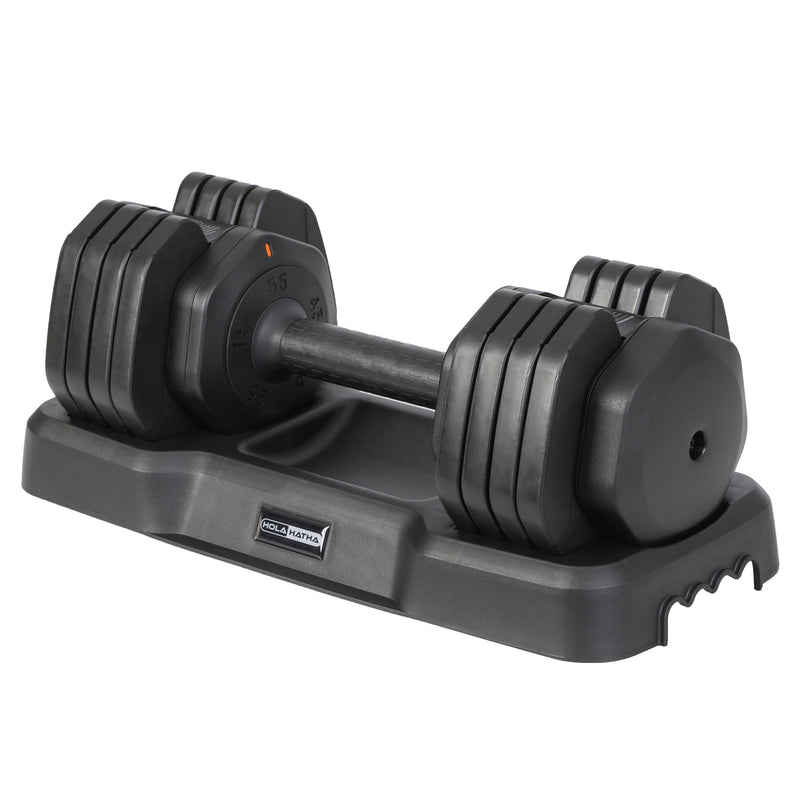 Load image into Gallery viewer, HolaHatha 5 in 1 Adjustable Dumbbell Home Workout Equipment, Black (2 Pack)
