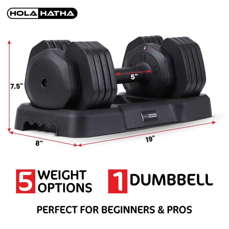 Load image into Gallery viewer, HolaHatha 5 in 1 Adjustable Dumbbell Home Workout Equipment, Black (2 Pack)
