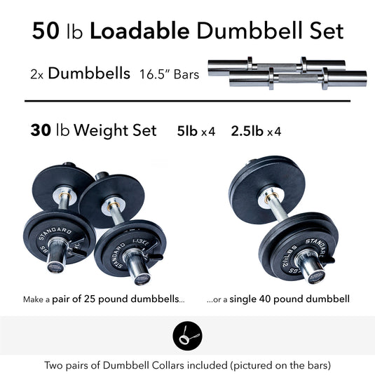 Barbell Standard Loadable Dumbbell Bar Weight Sets