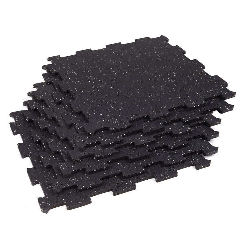 Load image into Gallery viewer, Interlocking Rubber Tiles - Set of 6 - Made in the U.S.A - Includes Edge Pieces - 8mm
