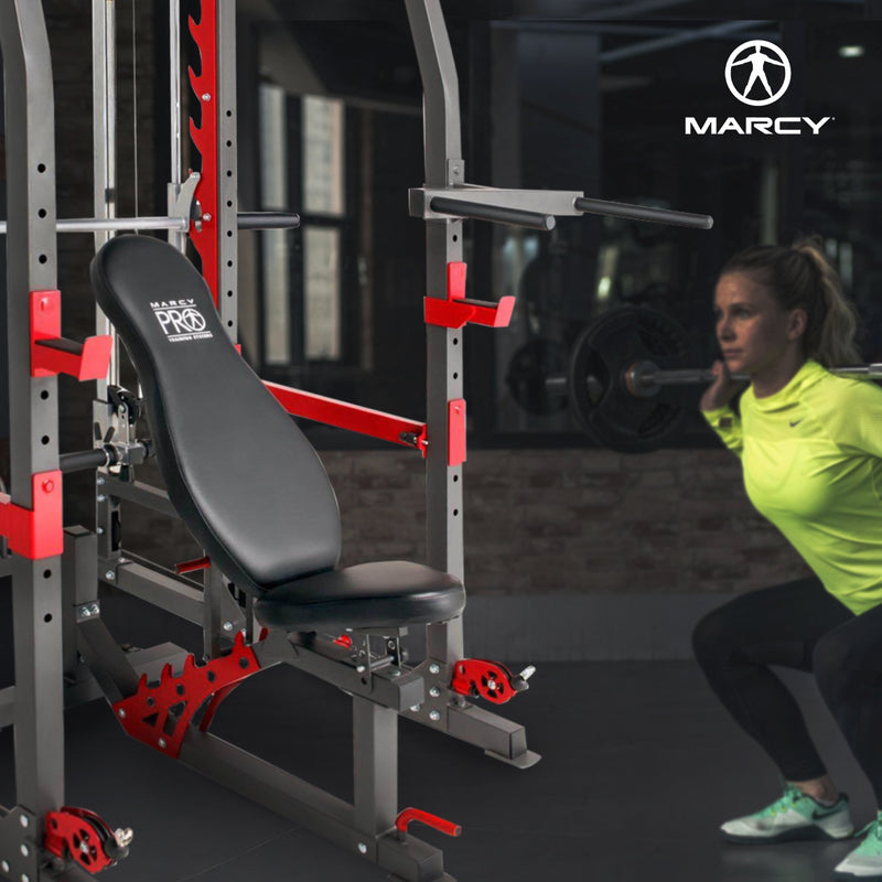 Load image into Gallery viewer, Marcy Pro Smith Machine Weight Bench Home Gym Total Body Workout Training System
