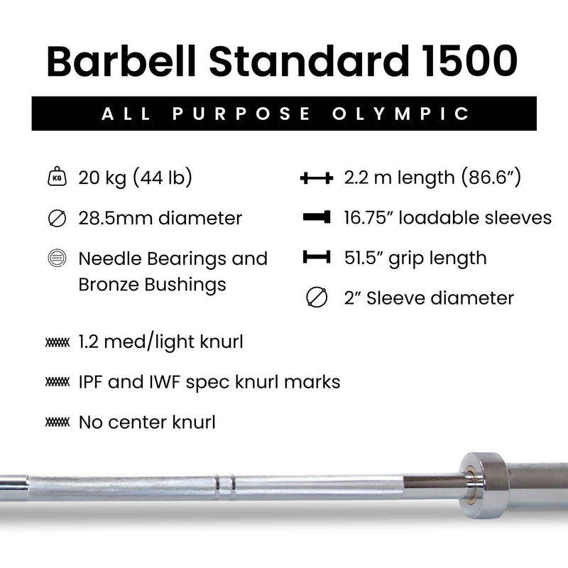 Load image into Gallery viewer, Barbell Standard 1500 Olympic Barbell
