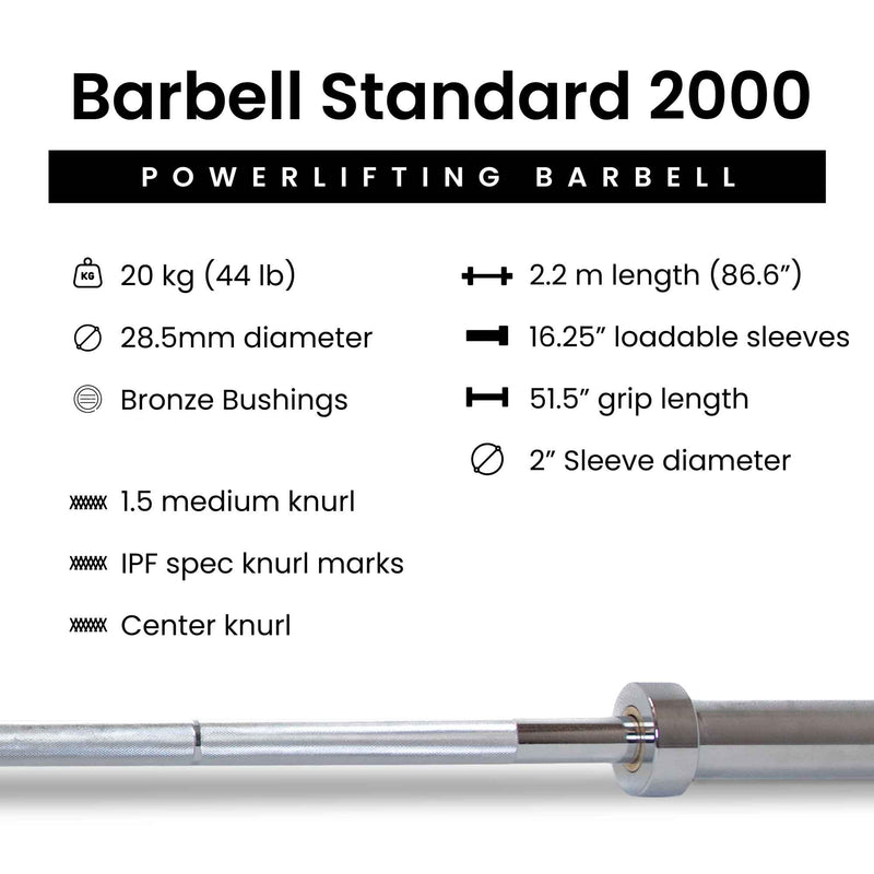 Load image into Gallery viewer, Barbell 2000 Powerlifting Barbell Weight Sets
