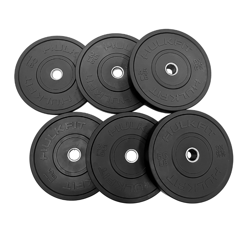 Load image into Gallery viewer, Hulkfit 2” Olympic Shock Absorbing Bumper Weight Plates - Black
