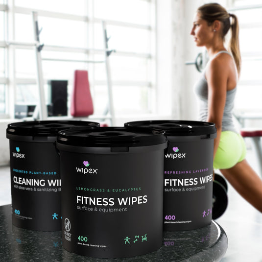 Wipex 400 Yoga Mat Wipes | Natural | Plant-based | For Fitness & Yoga Gear, Chiropractic, Massage Tables