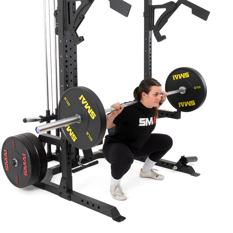 Load image into Gallery viewer, Half Power Rack With Cable Machine Lateral Pull Down / Rower
