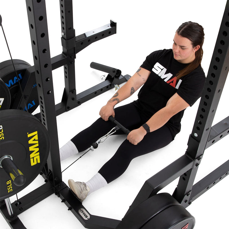 Load image into Gallery viewer, Half Power Rack With Cable Machine Lateral Pull Down / Rower
