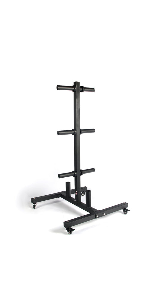 HulkFit Vertical Plate and Barbell Storage with Wheels