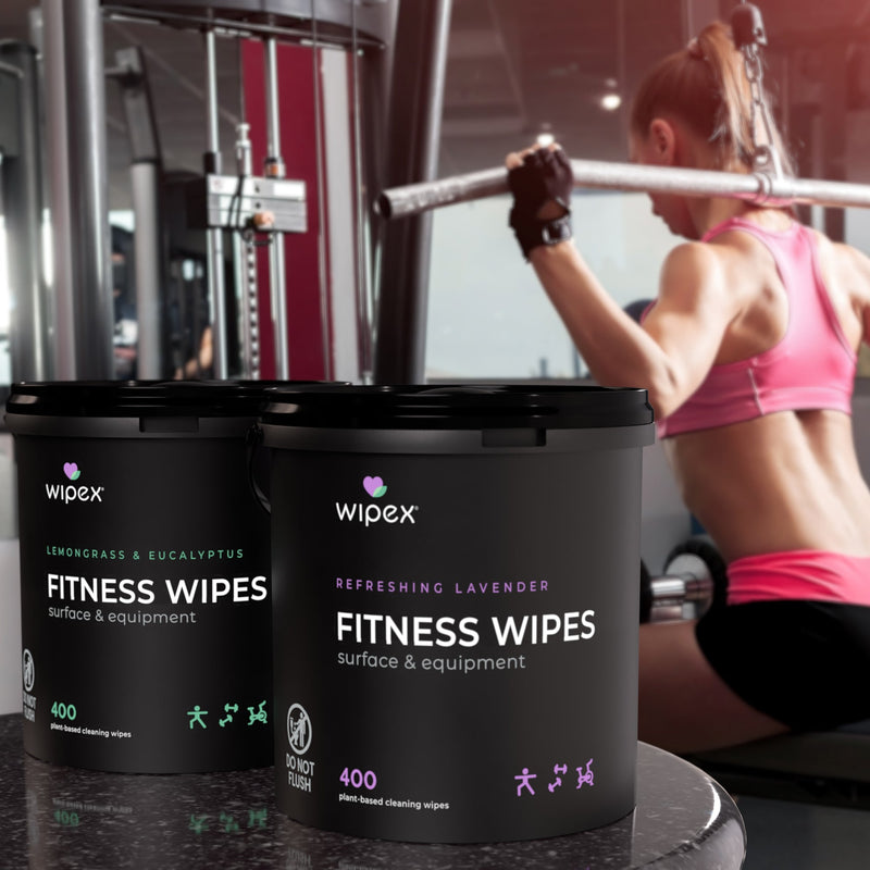 Load image into Gallery viewer, Wipex 400ct Natural Gym Wipes for Fitness Equipment | Portable Dispensing Bucket &amp; Refill | Plant-Based
