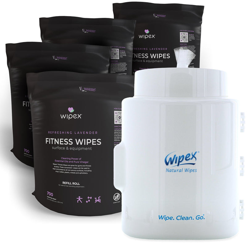 Load image into Gallery viewer, Wipex Natural Fitness Equipment Wipes 700ct Bulk Gym Refill Roll
