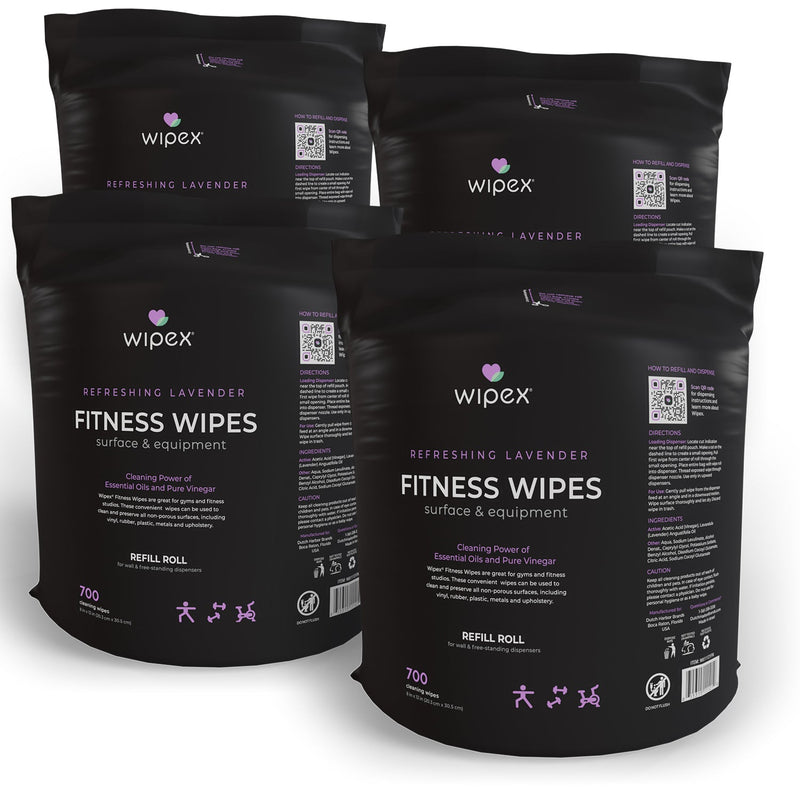 Load image into Gallery viewer, Wipex Natural Fitness Equipment Wipes 700ct Bulk Gym Refill Roll
