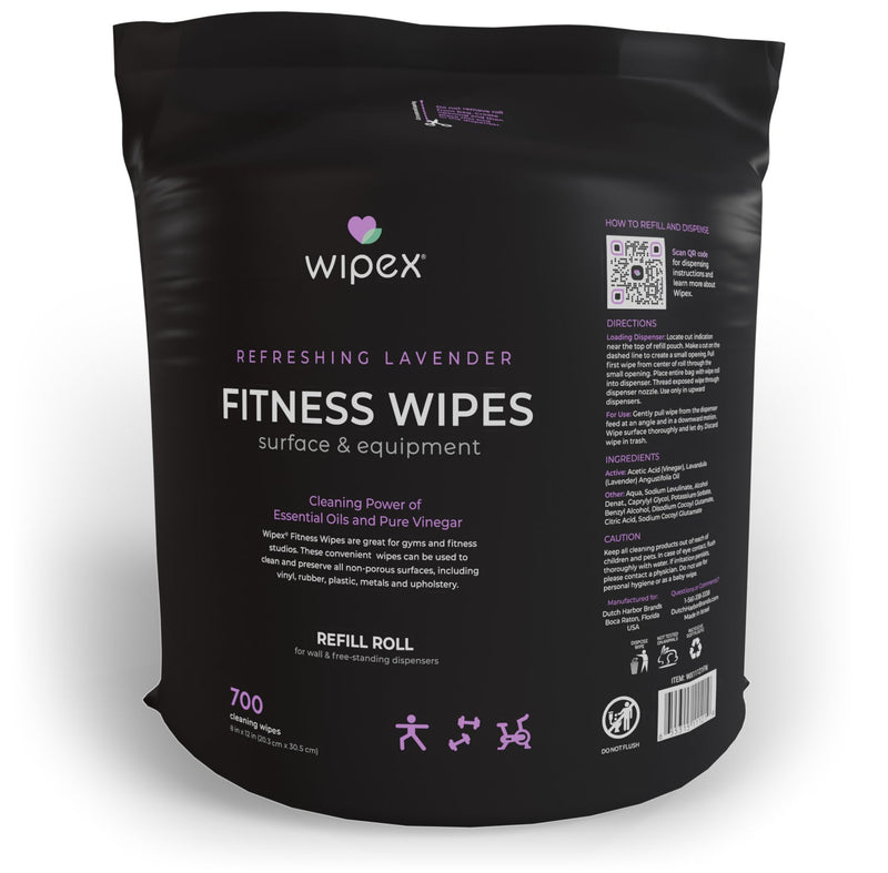 Load image into Gallery viewer, Wipex Natural Fitness Equipment Wipes 700ct Bulk Gym Refill Roll
