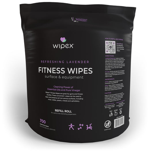 Wipex Natural Fitness Equipment Wipes 700ct Bulk Gym Refill Roll