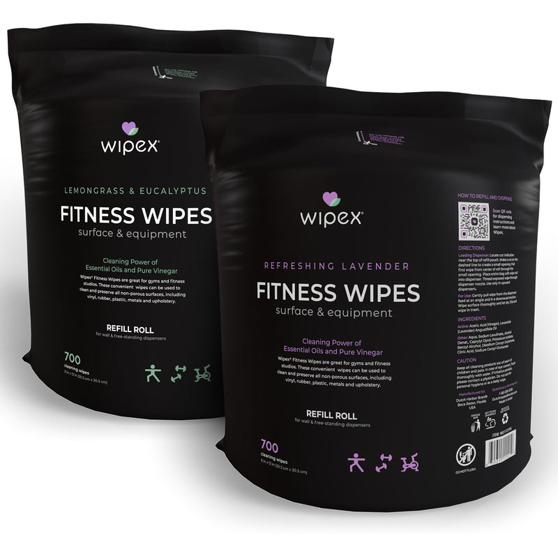 Load image into Gallery viewer, Wipex Natural Fitness Equipment Wipes 700ct Bulk Gym Refill Roll
