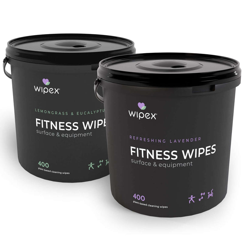 Load image into Gallery viewer, Wipex 400ct Natural Gym Wipes for Fitness Equipment | Portable Dispensing Bucket &amp; Refill | Plant-Based
