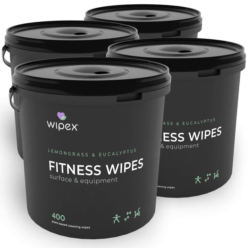 Load image into Gallery viewer, Wipex 400ct Natural Gym Wipes for Fitness Equipment | Portable Dispensing Bucket &amp; Refill | Plant-Based
