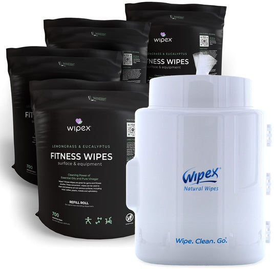 Wipex Natural Fitness Equipment Wipes 700ct Bulk Gym Refill Roll