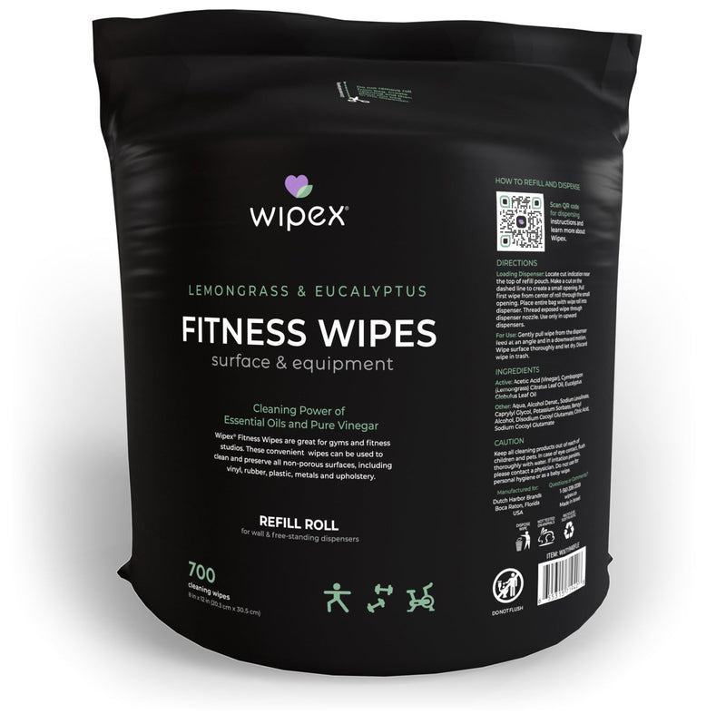 Load image into Gallery viewer, Wipex Natural Fitness Equipment Wipes 700ct Bulk Gym Refill Roll
