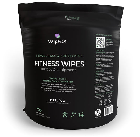 Wipex Natural Fitness Equipment Wipes 700ct Bulk Gym Refill Roll