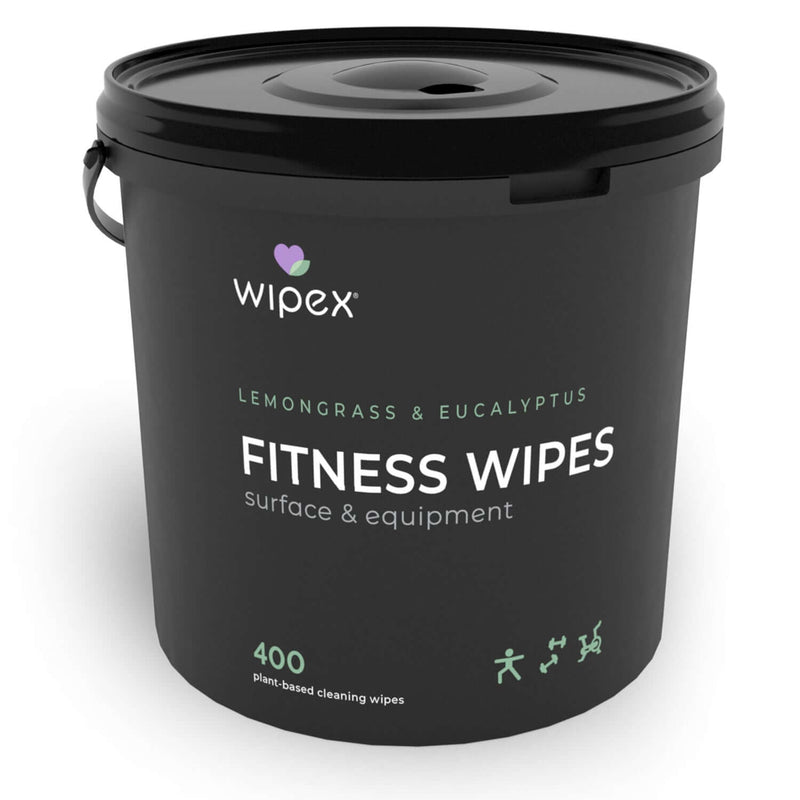 Load image into Gallery viewer, Wipex 400ct Natural Gym Wipes for Fitness Equipment | Portable Dispensing Bucket &amp; Refill | Plant-Based
