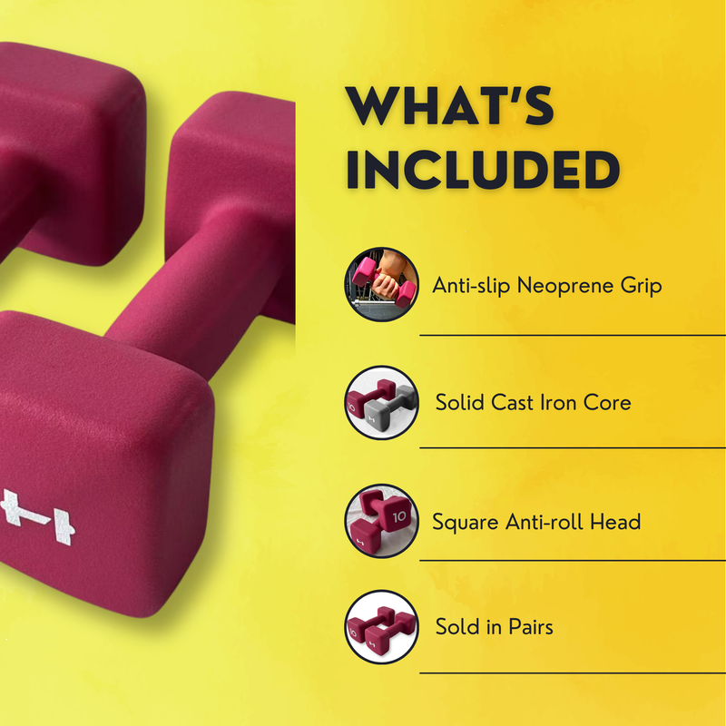 Load image into Gallery viewer, HulkFit Neoprene Coated Anti-Roll Square Dumbbells
