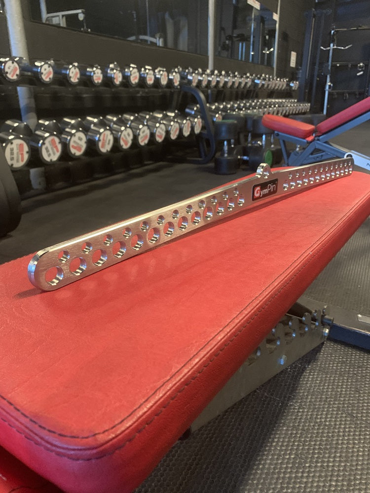 Load image into Gallery viewer, Stainless Steel LITE D-HANDLE BAR 20&quot; by GymPin - Seated rows, Pulldowns, Pullovers, Tricep Pushdowns and Bicep Curls are all Improved Massively with our D Handle Bar
