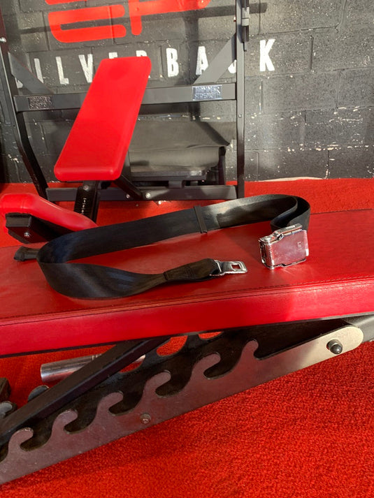 Seat Belt Buckle by GymPin - Gym Exercise Restrainer - Keeping you in the seat whilst you lift