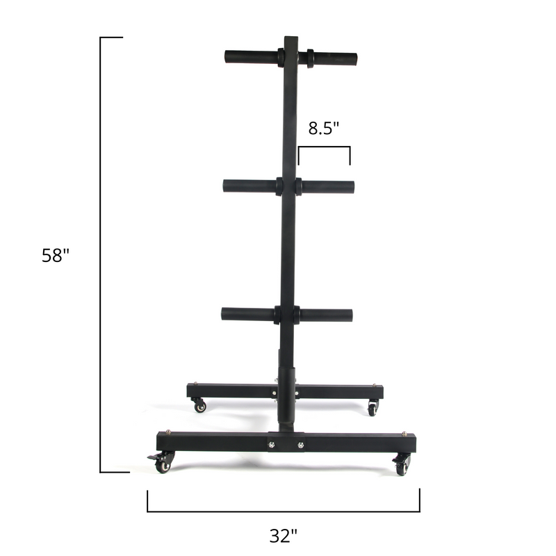 Load image into Gallery viewer, HulkFit Vertical Plate and Barbell Storage with Wheels
