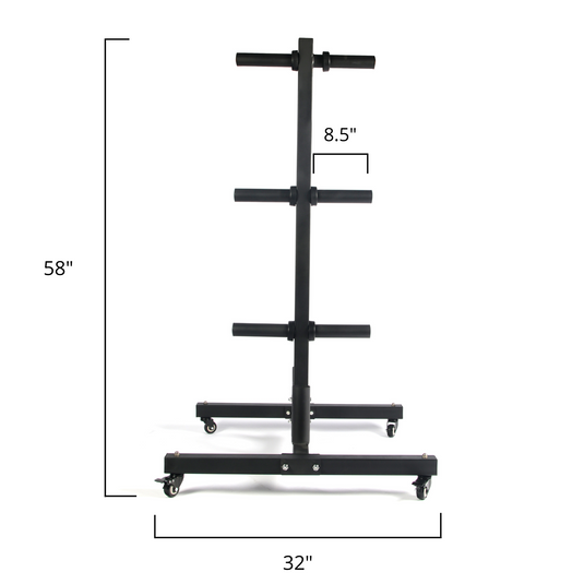 HulkFit Vertical Plate and Barbell Storage with Wheels