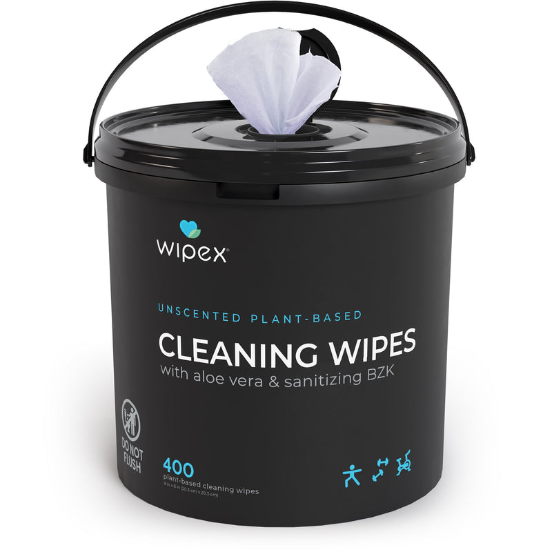 Load image into Gallery viewer, Wipex 400ct Natural Gym Wipes for Fitness Equipment | Portable Dispensing Bucket &amp; Refill | Plant-Based
