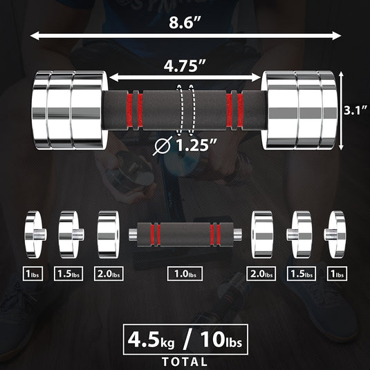 Synergee Adjustable Chrome Dumbbells