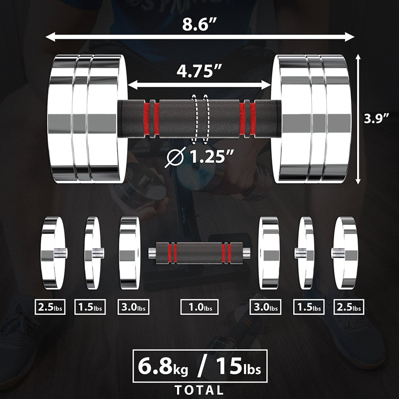 Load image into Gallery viewer, Synergee Adjustable Chrome Dumbbells
