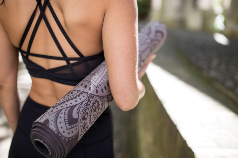 Load image into Gallery viewer, Combo Yoga Mat: 2-in-1 (Mat + Towel) - Mandala Black - Best Yoga Mat for Hot Yoga
