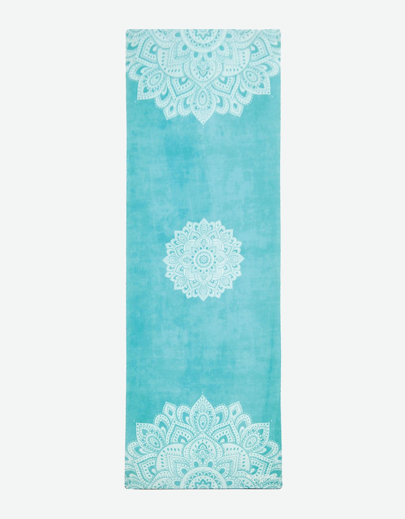 Load image into Gallery viewer, Combo Yoga Mat: 2-in-1 (Mat + Towel) - Mandala Turquoise - Lightweight, Ultra-Soft
