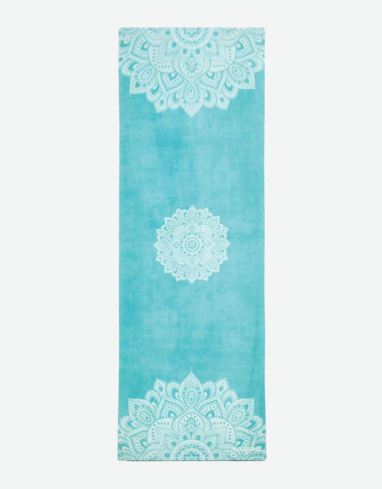 Combo Yoga Mat: 2-in-1 (Mat + Towel) - Mandala Turquoise - Lightweight, Ultra-Soft