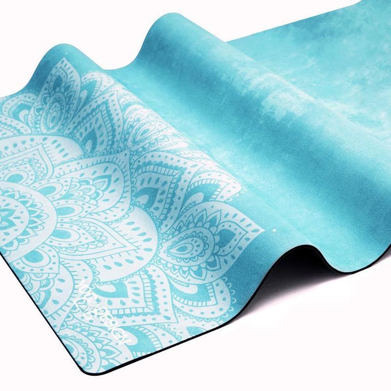 Load image into Gallery viewer, Combo Yoga Mat: 2-in-1 (Mat + Towel) - Mandala Turquoise - Lightweight, Ultra-Soft
