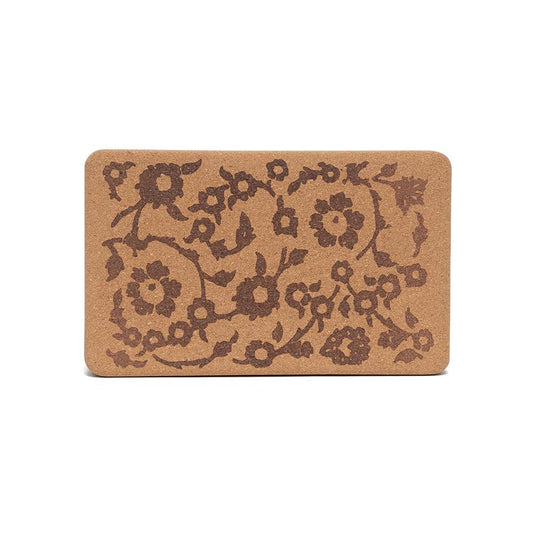 Cork Yoga Block - Floral Batik Tonal - Best To Achieve Proper Pose Alignment