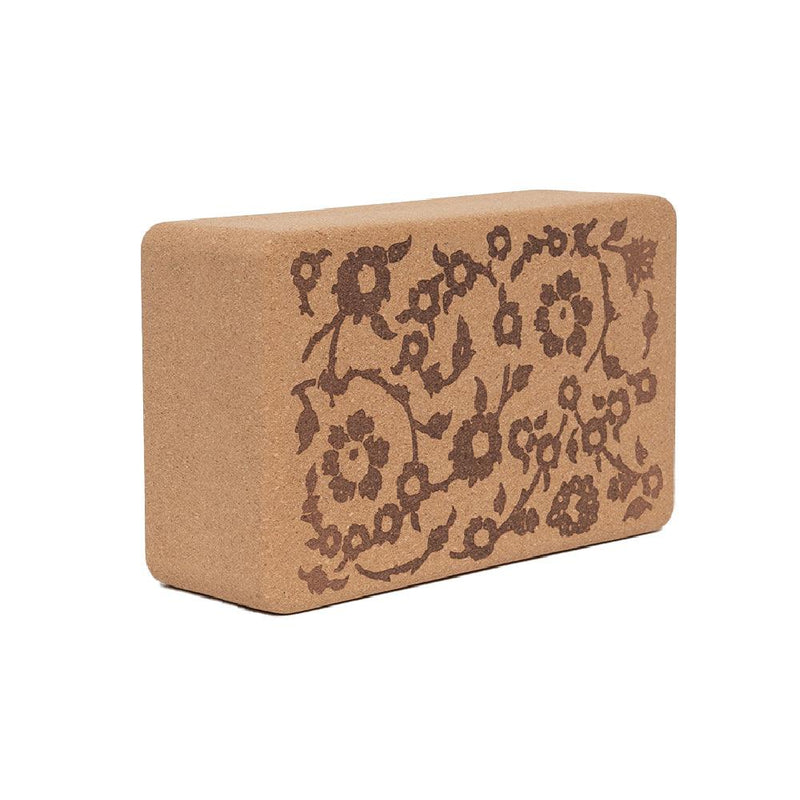 Load image into Gallery viewer, Cork Yoga Block - Floral Batik Tonal - Best To Achieve Proper Pose Alignment
