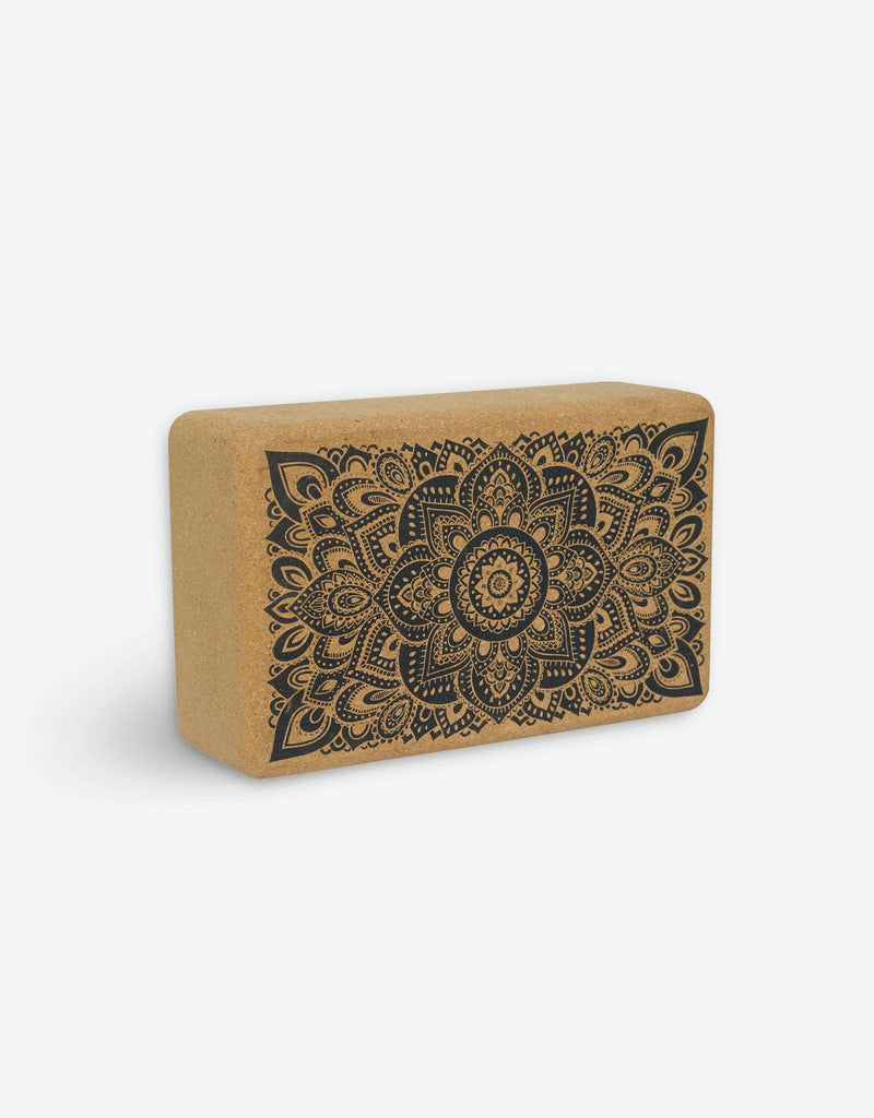 Load image into Gallery viewer, Cork Yoga Block - Mandala Black - To elevate your experience and improve your alignment
