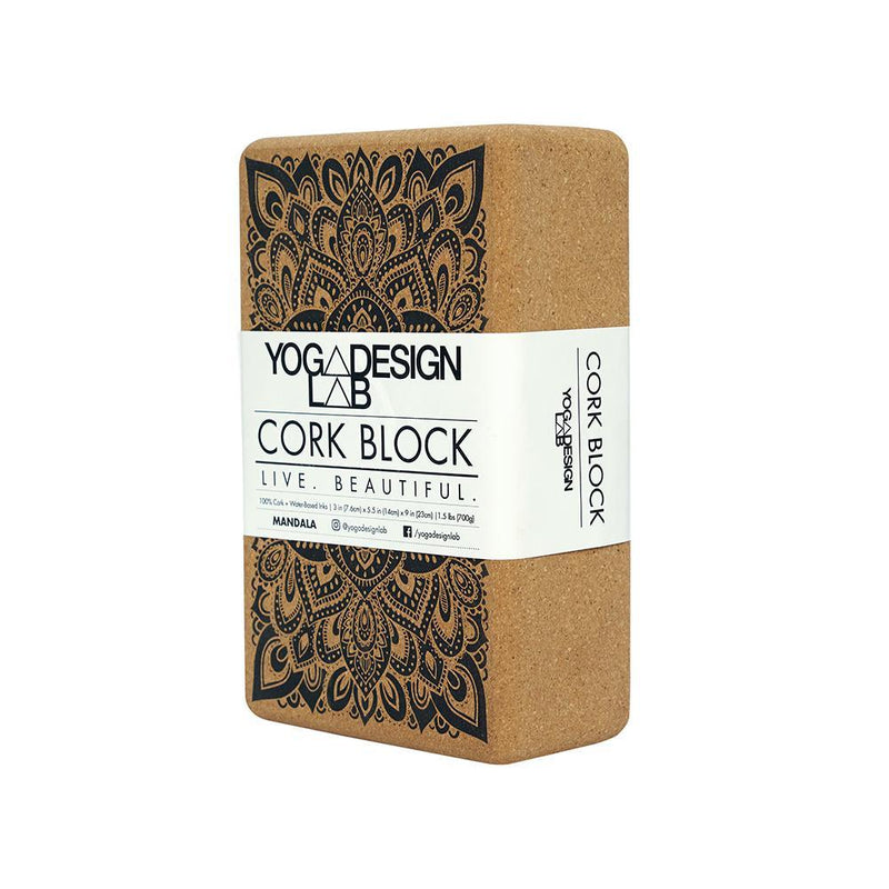 Load image into Gallery viewer, Cork Yoga Block - Mandala Black - To elevate your experience and improve your alignment
