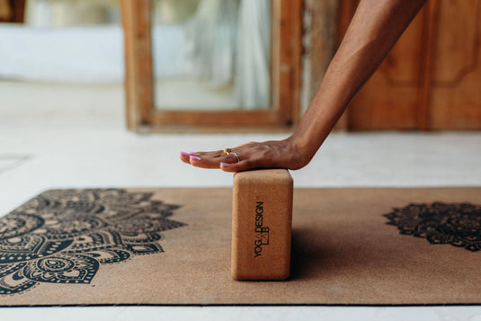 Cork Yoga Block - Mandala Black - To elevate your experience and improve your alignment