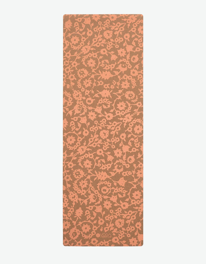 Load image into Gallery viewer, Yoga Design Lab - Cork Yoga Mat - Floral Batik Coral - 70&quot; (178 cm) - Best For Eco-Conscious Yogis
