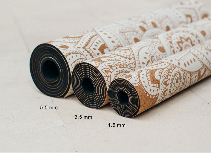 Load image into Gallery viewer, Cork Yoga Mat - Mandala Black - Eco - friendly Yoga Mats &amp; Washable Yoga Mats
