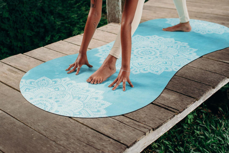 Load image into Gallery viewer, Curve Yoga Mat - 3.5mm - Mandala Turquoise - Large yoga Mat For Tall Yogis
