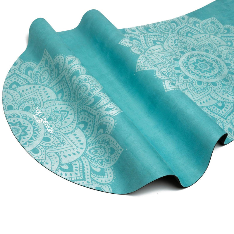 Load image into Gallery viewer, Curve Yoga Mat - 3.5mm - Mandala Turquoise - Large yoga Mat For Tall Yogis
