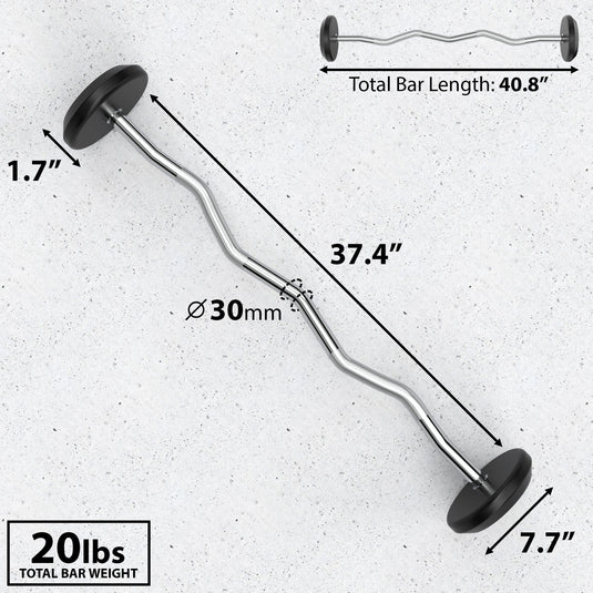 Synergee Fixed Easy Curl Barbell