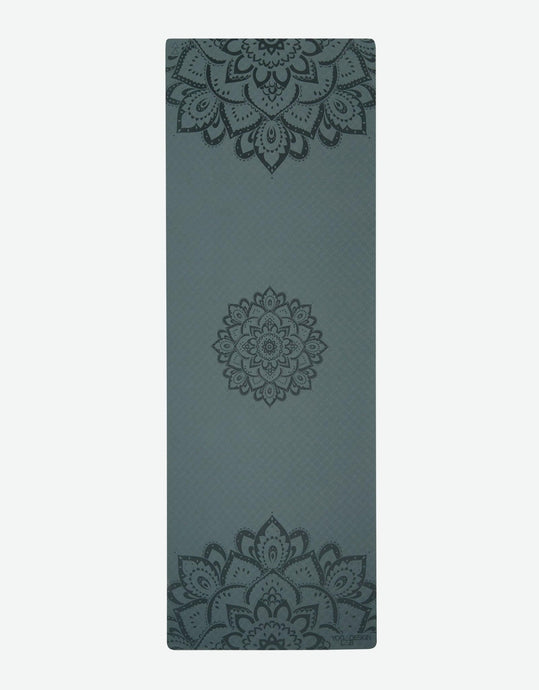 Flow Yoga Mat - Pure Mandala Charcoal 6mm - Ideal Mat For Beginners