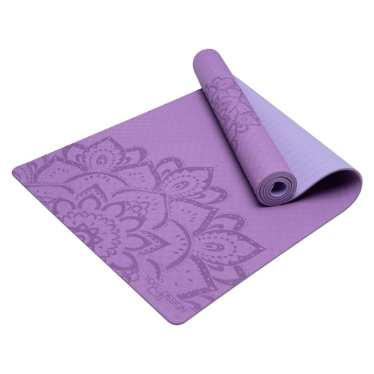 Yoga Design Lab - Flow Yoga Mat - Mandala Lavender 6mm - Best For Beginner Practices